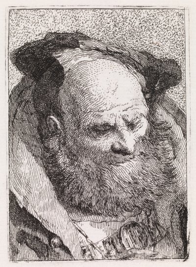 Vanha parrakas mies tekijältä Giovanni Domenico Tiepolo