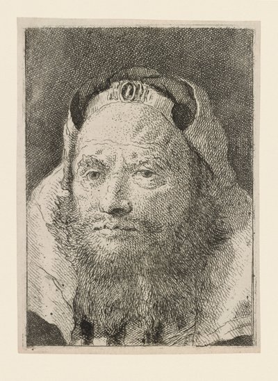 Vanha partainen mies, Raccolta di Testestä (Pääkokoelma) tekijältä Giovanni Domenico Tiepolo