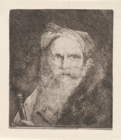 Vanha mies miekalla, Raccolta di Testestä (Pääkokoelma) tekijältä Giovanni Domenico Tiepolo