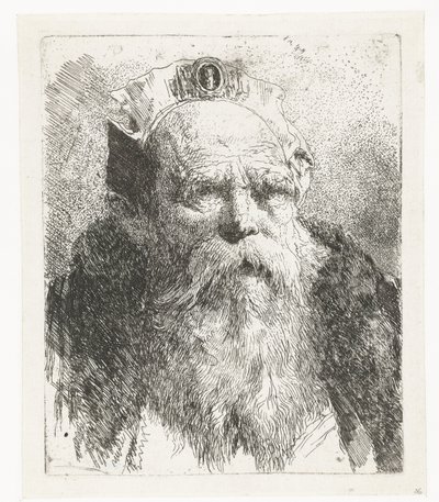 Vanha mies, jolla on parta ja hattu koruilla Pääkokoelma (sarjan nimi) Raccolta di Teste (sarjan nimi) tekijältä Giovanni Domenico Tiepolo