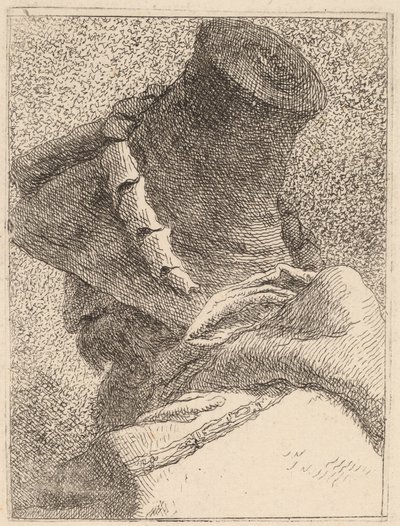 Profiili vanhasta miehestä, jolla on hattu tekijältä Giovanni Domenico Tiepolo