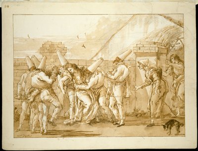Punchinellon emäntä pyörtyy tekijältä Giovanni Domenico Tiepolo