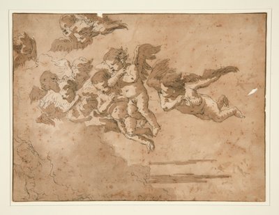Putti lentää pilvissä tekijältä Giovanni Domenico Tiepolo
