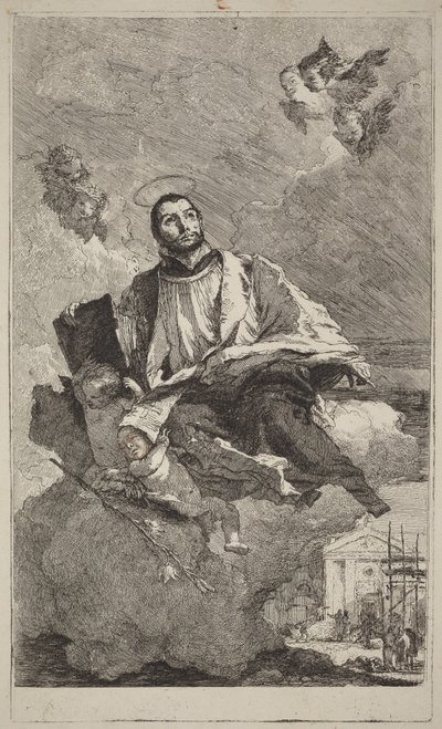 Pyhä Gaetano Thieneläinen tekijältä Giovanni Domenico Tiepolo