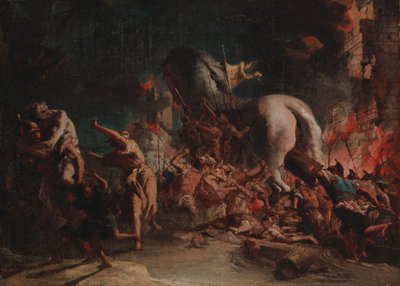 Kreikkalaiset ryöstävät Troijaa tekijältä Giovanni Domenico Tiepolo