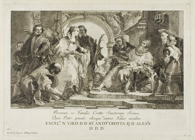 Crottan perheen suojeluspyhät tekijältä Giovanni Domenico Tiepolo