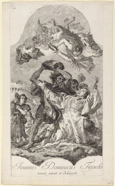 Pyhän Stefanoksen kivittäminen tekijältä Giovanni Domenico Tiepolo