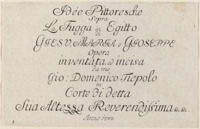 Nimilehti tekijältä Giovanni Domenico Tiepolo