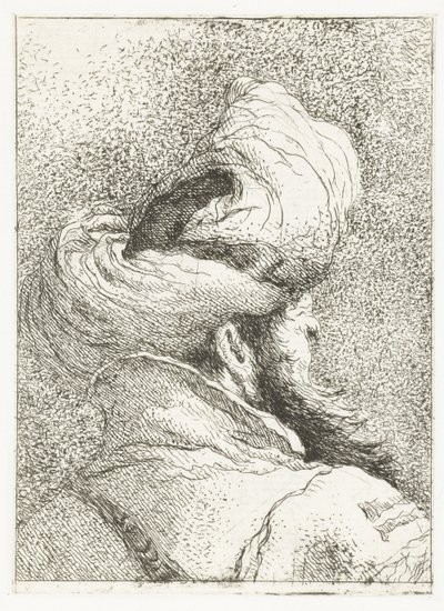 Turkkilainen mies turbaani päässään tekijältä Giovanni Domenico Tiepolo