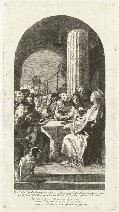 Viimeinen ehtoollinen tekijältä Giovanni Domenico Tiepolo after Giovanni Battista Tiepolo
