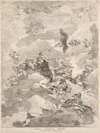 Herkuleen voitto tekijältä Giovanni Domenico Tiepolo after Giovanni Battista Tiepolo