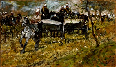 Tykistön liikunta. Giovanni Fattorin (1825-1908) maalaus tekijältä Giovanni Fattori