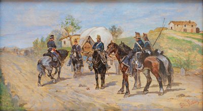 Ratsuväki levossa tekijältä Giovanni Fattori