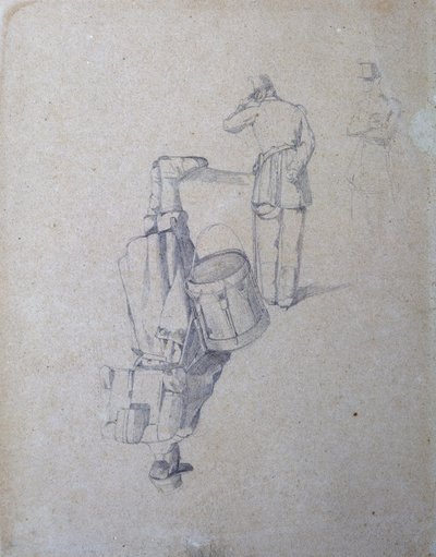 Rumpali ja kaksi sotilasta tekijältä Giovanni Fattori
