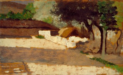 Auringon vaikutus, Giovanni Fattori (1825-1908), öljy paneelille tekijältä Giovanni Fattori