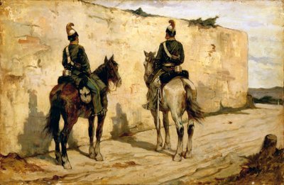 Italia, Biella, kevyen ratsuväen maalaus tekijältä Giovanni Fattori