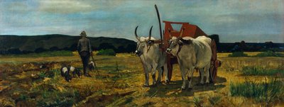 Maremma Toscany, Giovanni Fattori (1825-1908), öljy kankaalle, 77,5X205,7 cm tekijältä Giovanni Fattori
