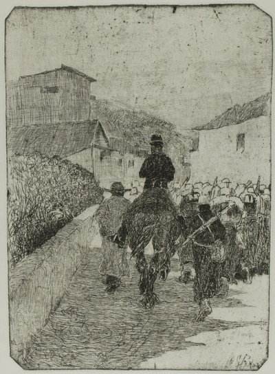 Sotilaallinen kävelykatu tekijältä Giovanni Fattori
