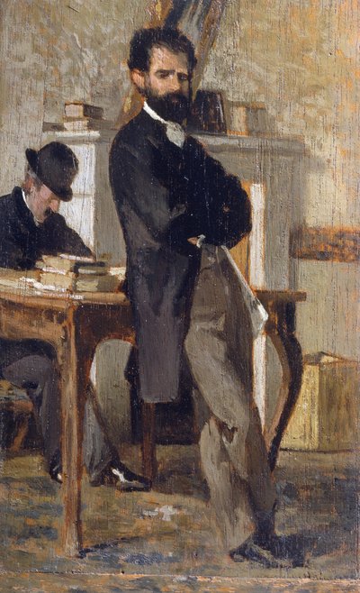 Lakimies Bongiovannin muotokuva, kirjoittanut Giovanni Fattori (1825-1908), öljy kankaalle, 24x14,4 cm tekijältä Giovanni Fattori