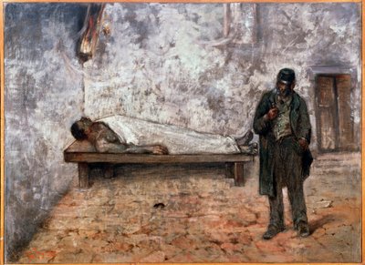 Ruumishuone tai välinpitämätön - Maalaus tekijältä Giovanni Fattori