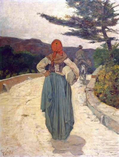 Valkoinen tie, noin 1887 (öljy kankaalle) tekijältä Giovanni Fattori