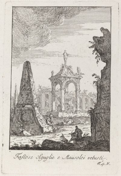 Ylellinen Aguglie ja muinaiset mausoleumit tekijältä Giovanni Francesco Costa