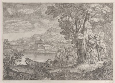 Maisema lennosta Egyptiin, 1626-80. tekijältä Giovanni Francesco Grimaldi