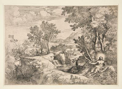 Maria Magdaleena maisemassa tekijältä Giovanni Francesco Grimaldi