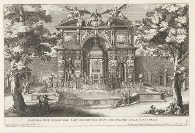 Fontein tapasi hydraulisen orgelin de tuinen van de Villa d