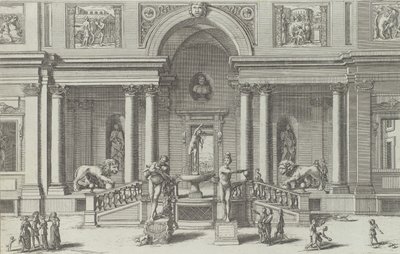 Merkuriuksen suihkulähde Villa Medicin puutarhassa..., 1691 tai sen jälkeen. tekijältä Giovanni Francesco Venturini