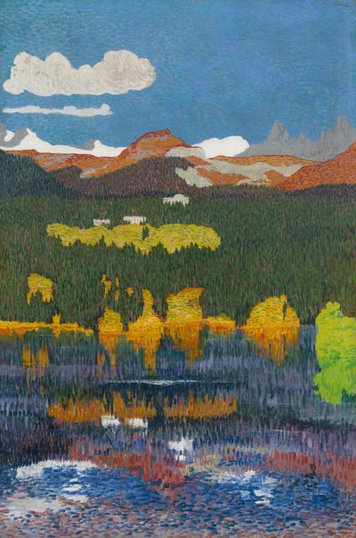 Panoraama Flimsistä. Triptyykki, vasen paneeli, 1904. tekijältä Giovanni Giacometti