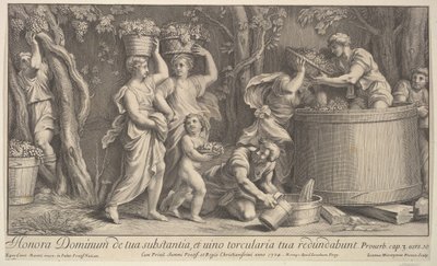 Vintage kohtaus, 1704. tekijältä Giovanni Girolamo Frezza