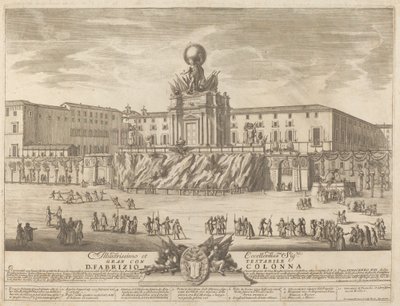 Januksen temppeli "Chinea"-festivaalille tekijältä Giovanni Girolamo Frezza after Alessandro Specchi