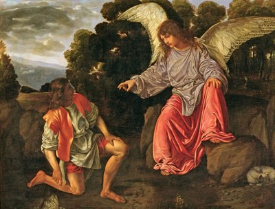 Tobias ja enkeli, n. 1530 (öljy kankaalle) tekijältä Giovanni Girolamo Savoldo