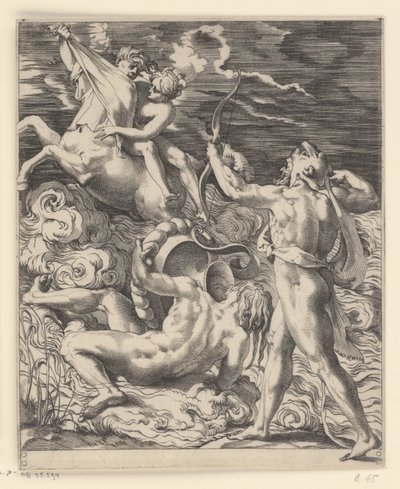 Hèrcules mata el centaure Nessus Acaben les escenes amb Hèrcules (títol de la sèrie). tekijältä Giovanni Jacopo Caraglio