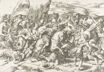 Taistelu Kilven ja Lancen ympärillä tekijältä Giovanni Jacopo Caraglio