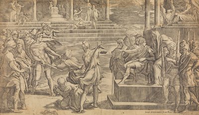 Pyhän Pietarin ja Pyhän Paavalin marttyyrikuolema, n. 1527. tekijältä Giovanni Jacopo Caraglio