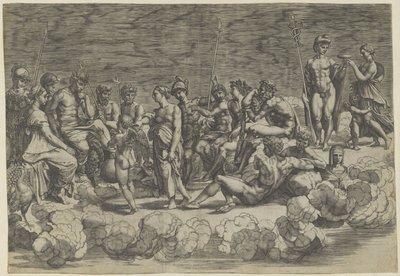 Kokoelma jumalia Olympuksella tekijältä Giovanni Jacopo Caraglio