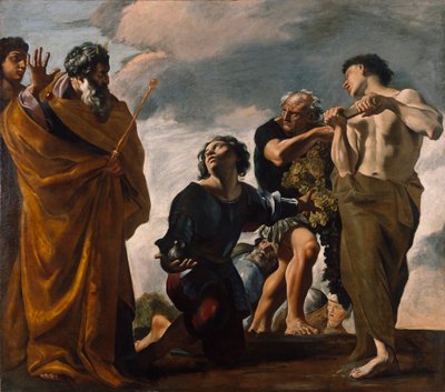 Mooses ja sanansaattajat Kanaanista, 1621-24 tekijältä Giovanni Lanfranco