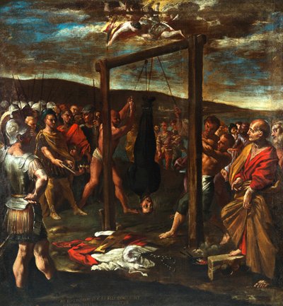 Pyhän Joseph presbyterin marttyyrikuolema, noin 1640-1645. tekijältä Giovanni Lanfranco