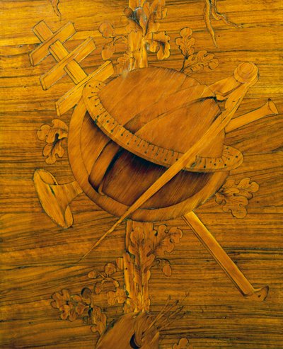 Mittauslaitteet, keskiosa upotettua kulmakaappia, jossa yksi iso ovi, Giovanni Maffezzoli (1779-1818), Giuseppe Maggiolinin oppilas, signeerattu ja päivätty 1798, Italia tekijältä Giovanni Maffezzoli
