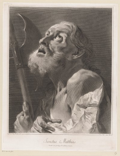 Apostoli Mattias Pyhä Mattias (otsikko esineessä) Apostolit (sarjan nimi) tekijältä Giovanni Marco Pitteri