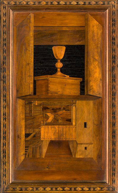 Lignaean Canonical Choir, upotekoriste Giovanni Maria Platina 1484, Superior Stall tekijältä Giovanni Maria Platina