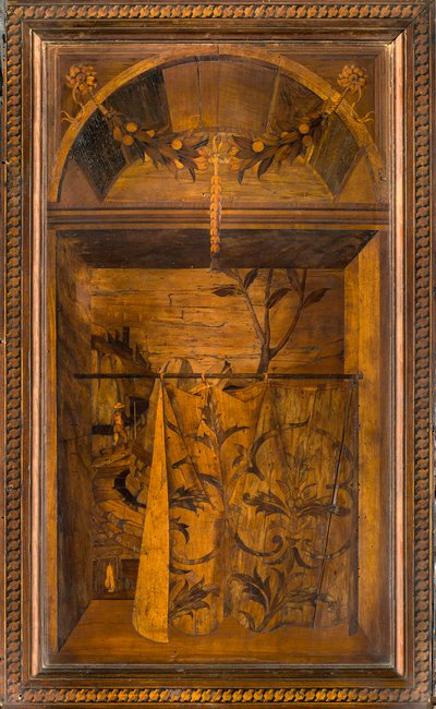 Lignaean Canonical Choir, upotekoriste Giovanni Maria Platina 1484, Superior Stall tekijältä Giovanni Maria Platina