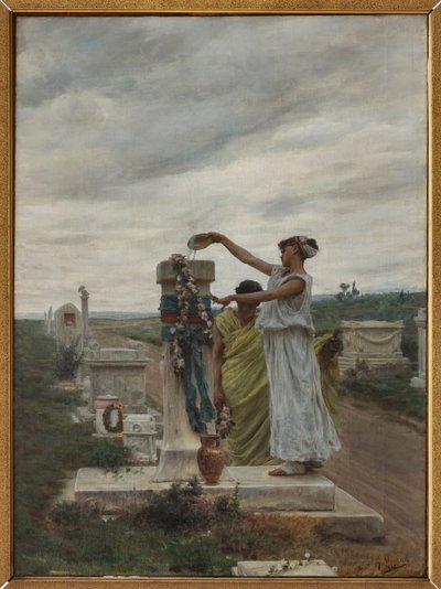 Honor to the Heroes (riitti muinaisessa Kreikassa) (öljy kankaalle) tekijältä Giovanni Muzzioli
