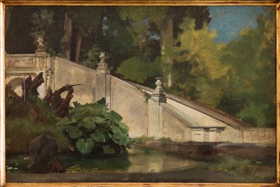 Portaikko lampineen (öljy kankaalle) tekijältä Giovanni Muzzioli