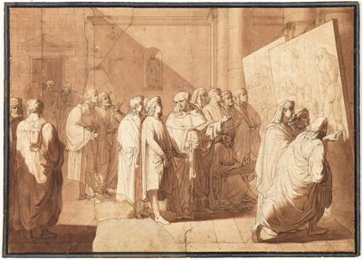 Bartolommeosta Rafael näyttää Leonardon ja Michelangelon laatikoita tekijältä Giovanni Paolo Lasinio