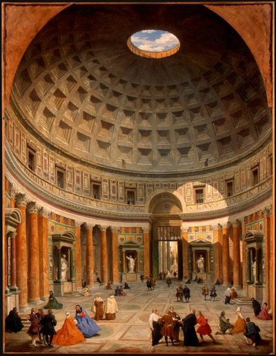 Pantheonin sisätilat, Rooma tekijältä Giovanni Paolo Pannini