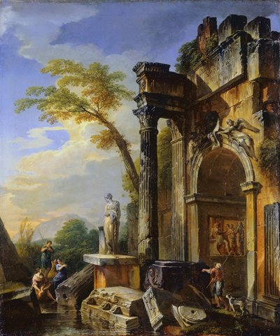 Riemukaaren rauniot Rooman Campagnassa tekijältä Giovanni Paolo Panini