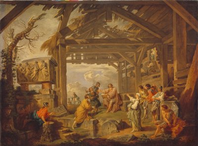 Kumalainen Sibyl ennusti Kristuksen syntymää vuonna 1738 tekijältä Giovanni Paolo Pannini